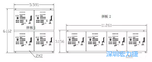 如圖9所示在兩種拼板中PCB單元的排列方式不同。拼板方式是V-CUT。這兩種拼板尺寸有明顯的的差異，將導(dǎo)致各自所需的生產(chǎn)拼板尺寸改變-深圳宏力捷