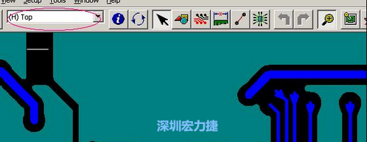 如果圖形像下圖一樣無法顯示鉆孔，只須圖（186）將紅色圈住的活動(dòng)層改為當(dāng)前顯示層即可。