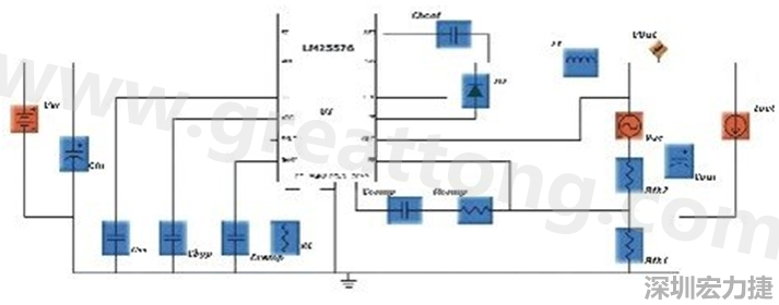 參考圖1的電流通路：把FET在導(dǎo)通狀態(tài)下流經(jīng)的通路標記為紅色；把FET在關(guān)斷狀態(tài)下的迴路標記為綠色。