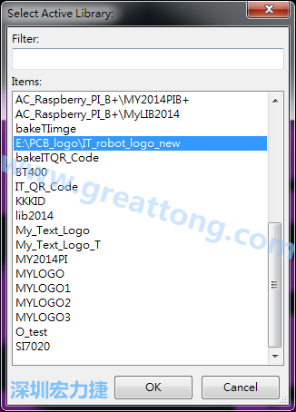 若要存到另外一個library 里， 要點選在File->Current library 重新再選擇Active Library， 就可以點選 File->Save Module in Acitve library 